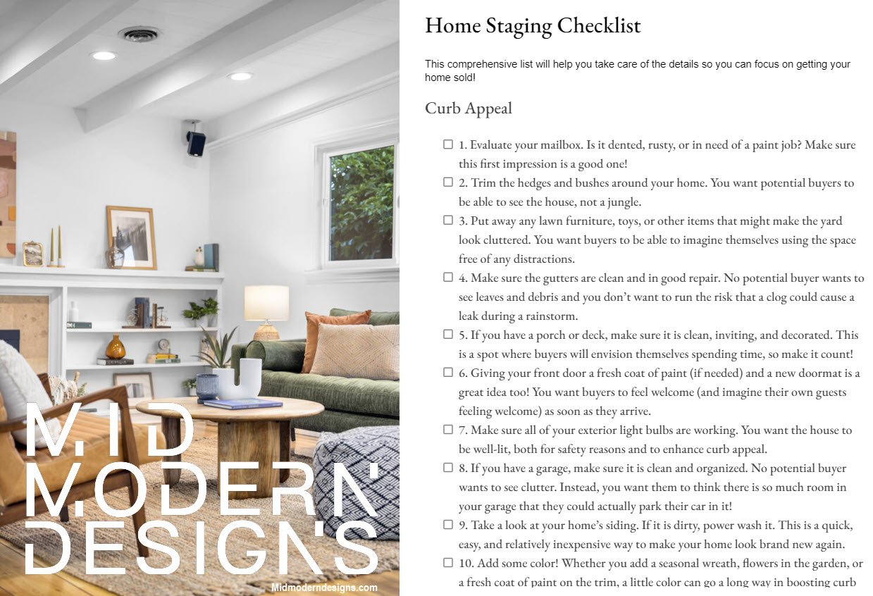 Free Printable Home Staging Checklist PDF